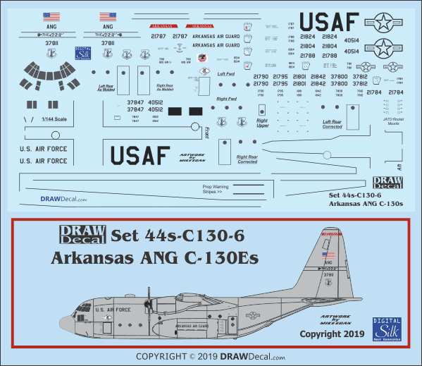 Arkansas Air National Guard C-130 decals.