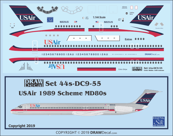 USAir 1989 scheme decal for MD80s.
