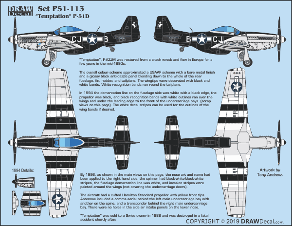 "Temptation" P-51D decal.