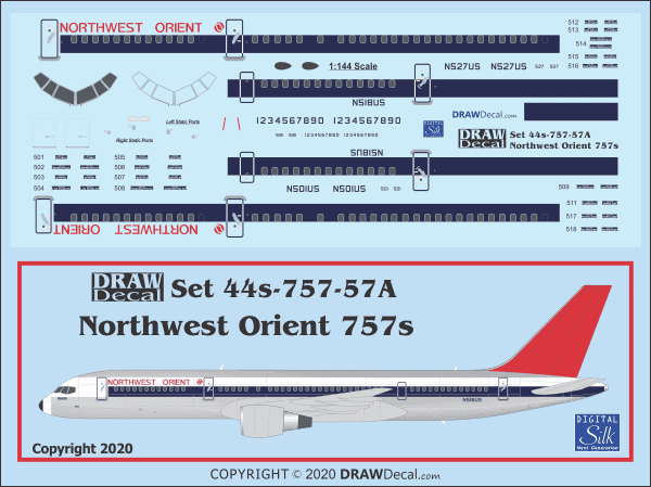 Northwest Orient 757 decal.