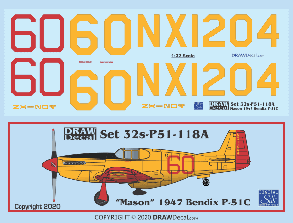 Tommy Mason's 1947 Bendix trophy race P-51C decal.