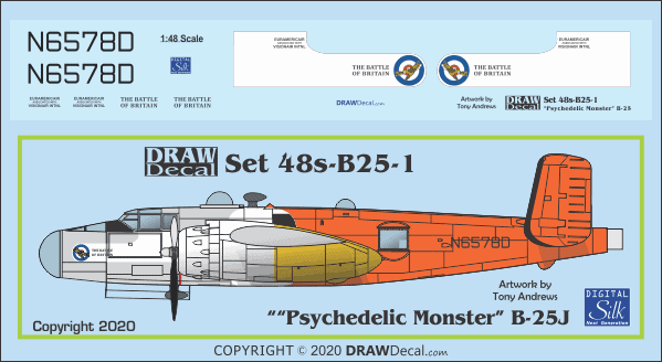 Decal for B-25J camera ship "Pyschedelic Monster."