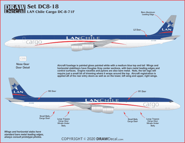 LAN Chile Cargo DC-8 decal.