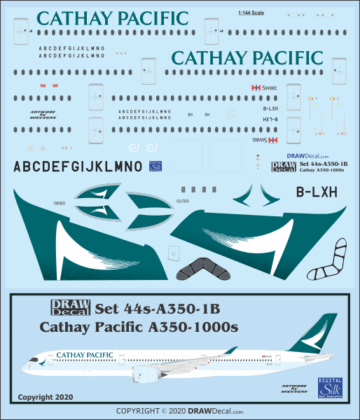 Decal for Cathay Pacific A350-1000s.