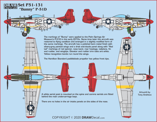 Decal for P-51D "Bunny" from the Tuskegee Airman Lt Col Bob Friend.