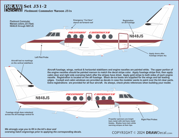 Piedmont Commuter Maroon Jetstream 31s - Image 2