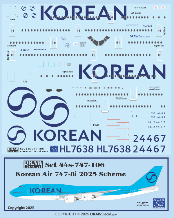 Korean Air 747-8i 2025 Scheme